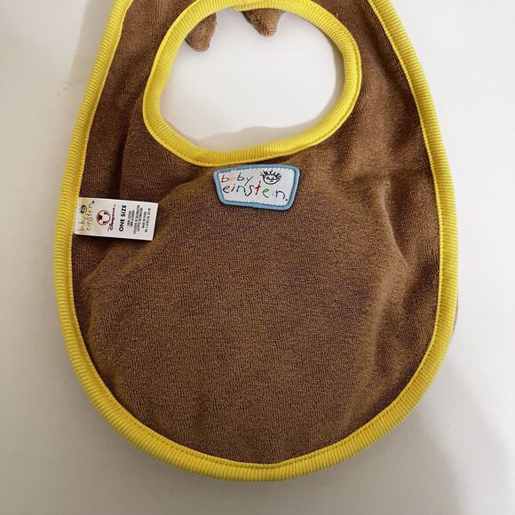 Disney Store Baby Einstein Monkey Baby Bib Terry Cloth Makes Noise NWT - Picture 10 of 10